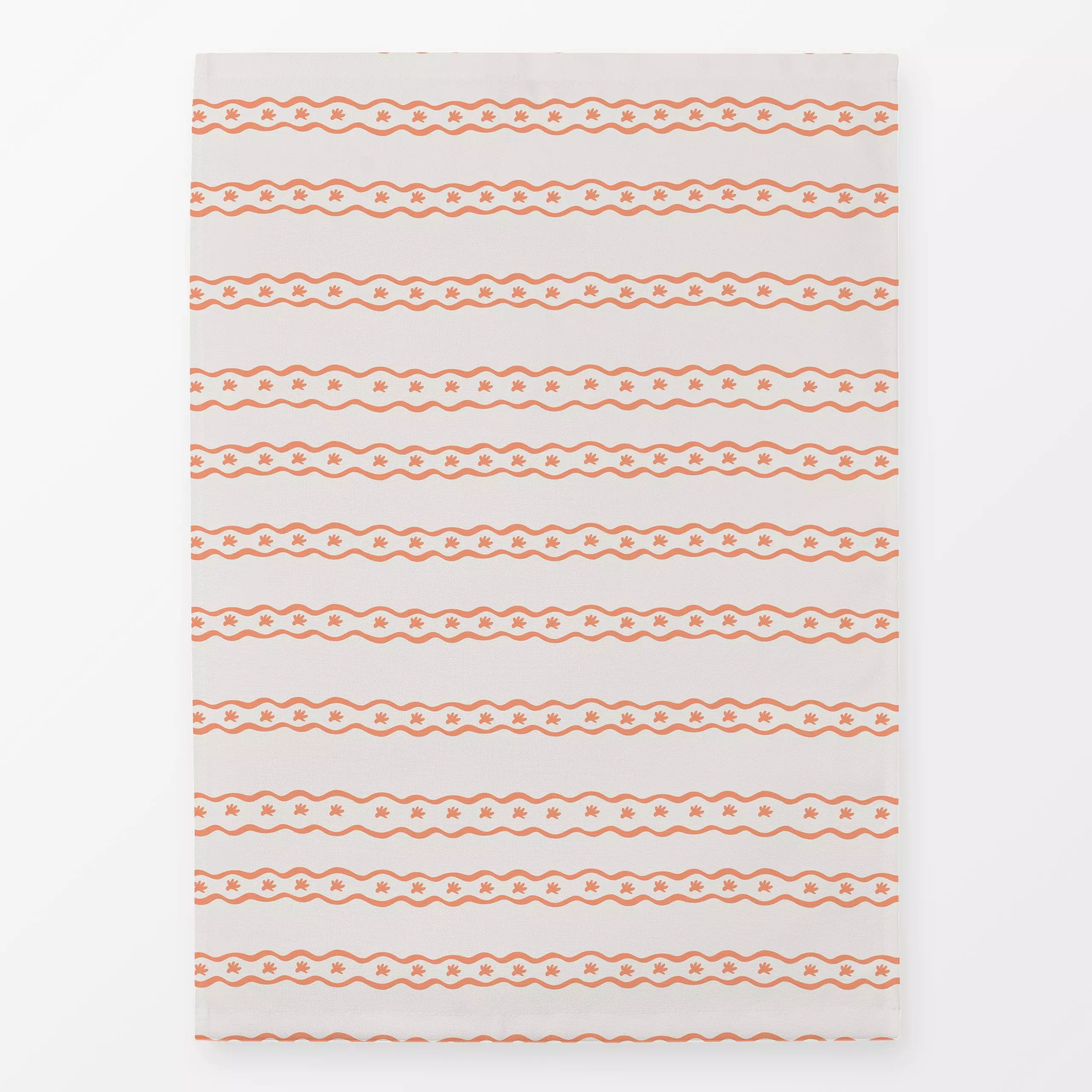 Geschirrtücher Jardin Vagues pêche - Symbole & Muster - von „Jana Driver"; Streifen, Garten, Pfirsisch, Orange, wellen, jana...