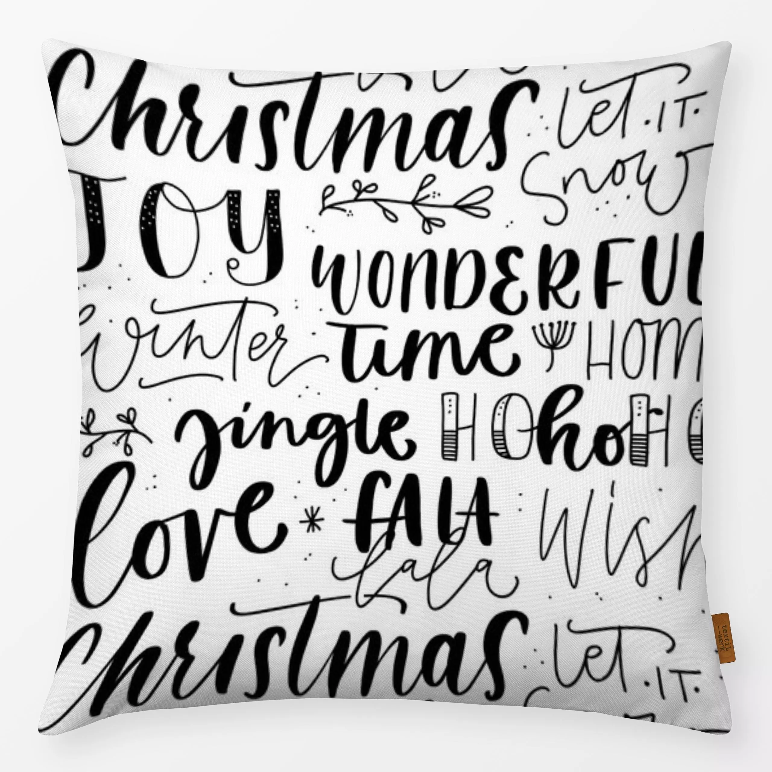 Kissen Chrismas Lettering - Weihnachten, Winter - von „youdiful"; Weihnachten, typografie