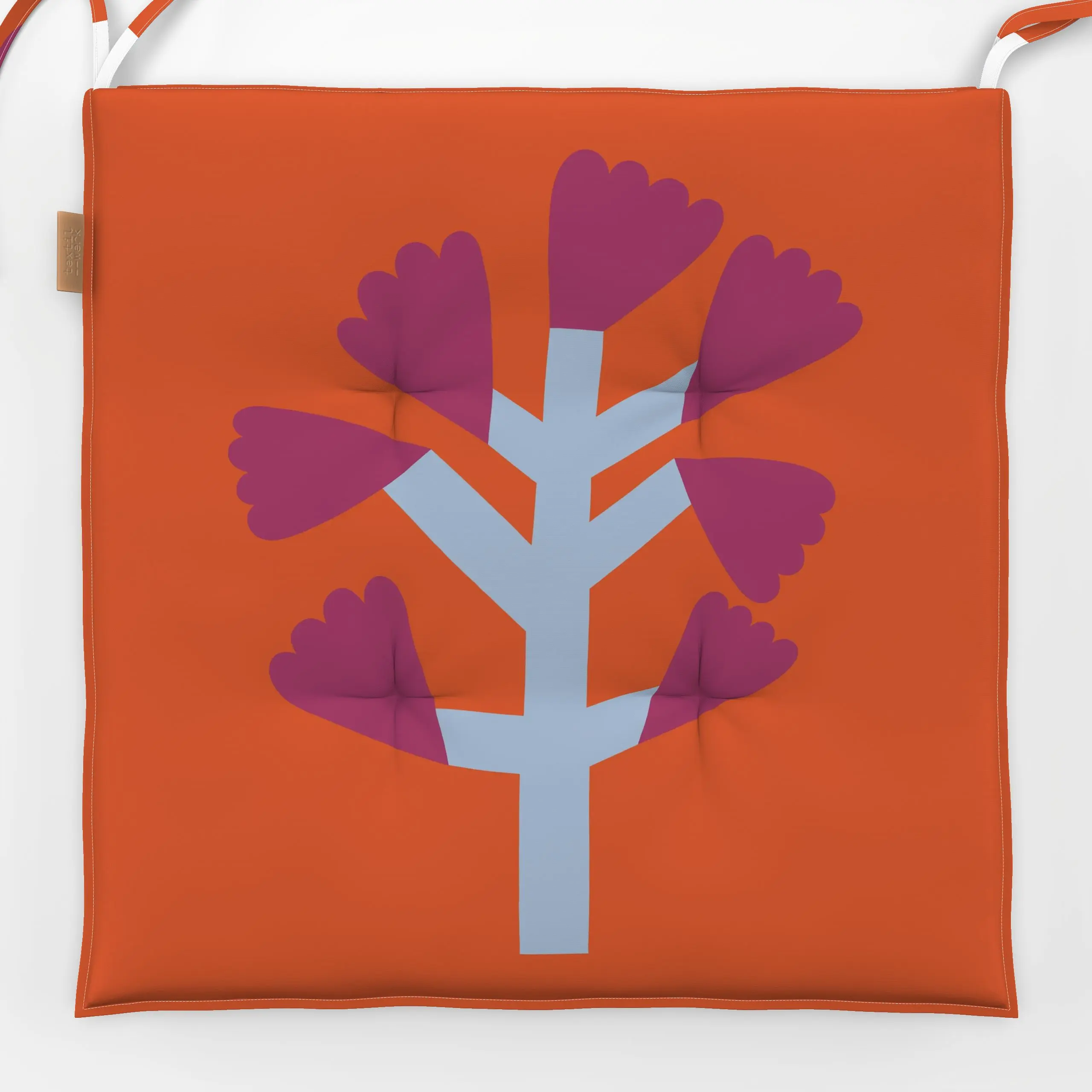 Sitzkissen Wildblume Pink-Blau - Blumen & Florales, Symbole & Muster - von „Jane Holtewert"; Blumen, Wildblumen, Sommerblume...