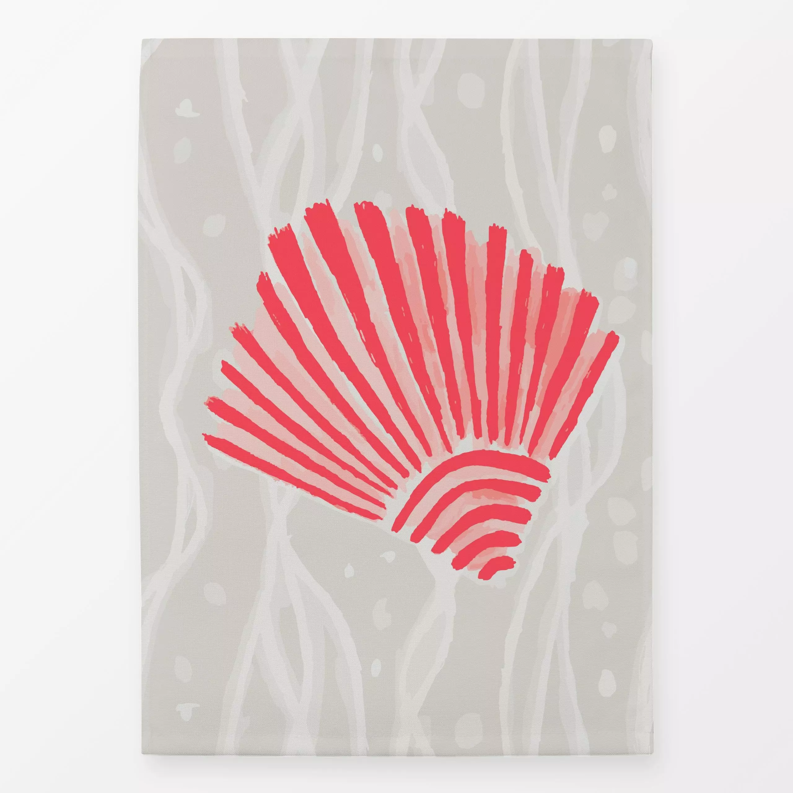 Geschirrtücher Vibrant Summer - Muschel 2 rot - Natur & Landschaft, Sommer - von „Carolin Vonhoff"; Muster, Streifen, Meer, ...