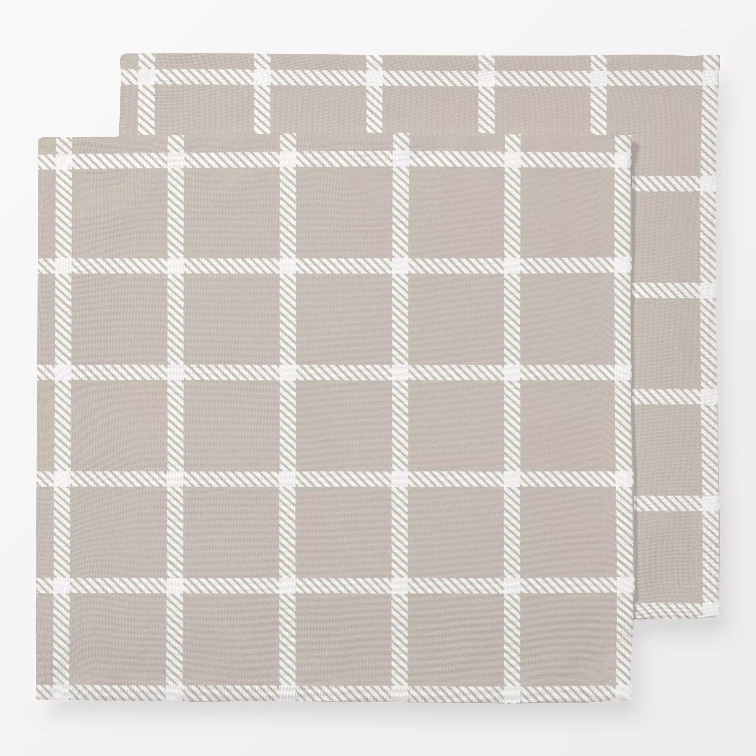 Servietten Gingham Beige - Symbole & Muster, Retro & Vintage - von „Uta Naumann"; boho, Retro, Karo, kariert, Bohemian, chec...