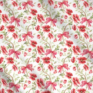 Meterware Chinoiserie Garten Rot