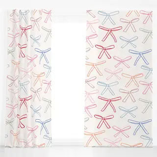 Dekovorhang Schleifen Allover bunt