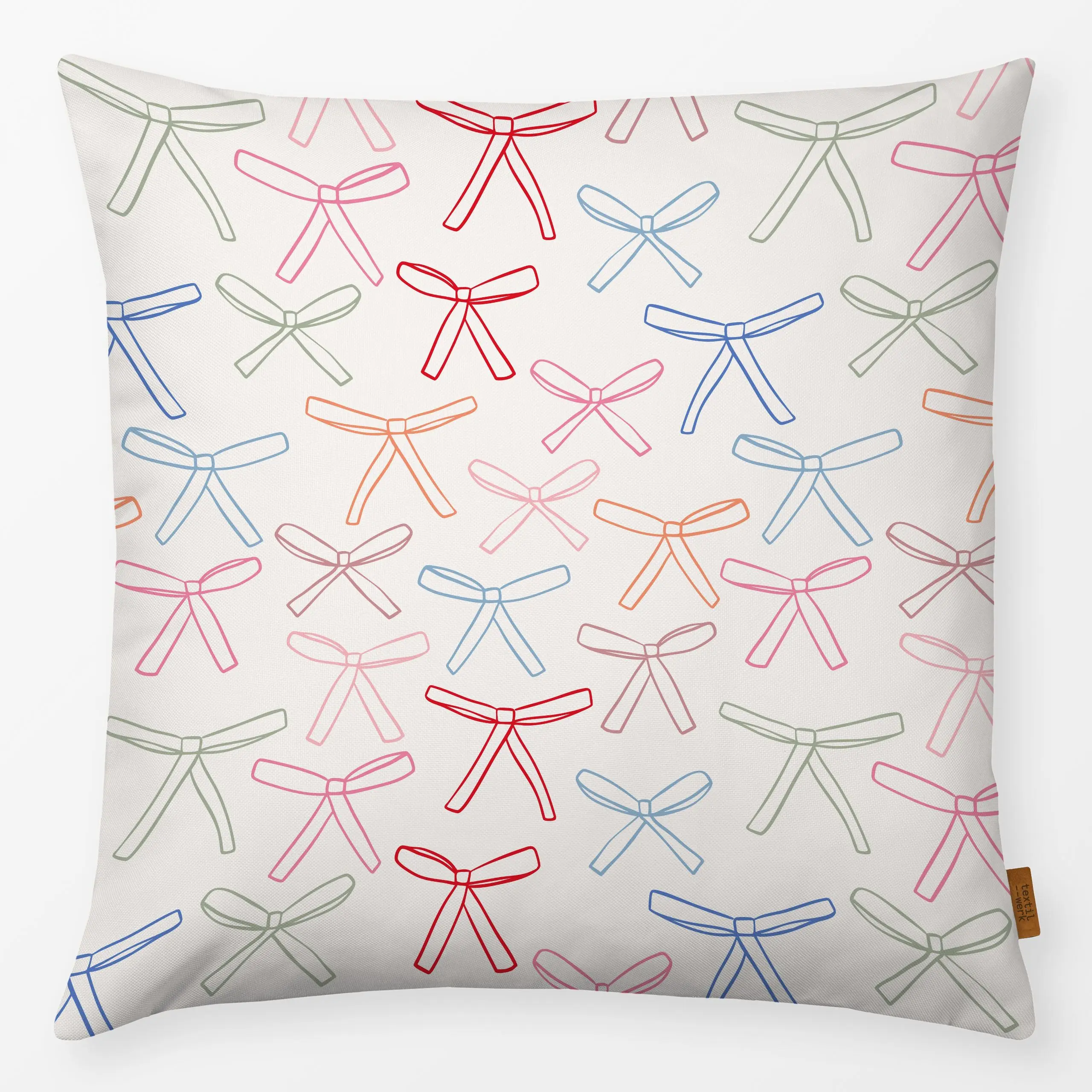 Kissen Schleifen Allover bunt - Frühling, Weihnachten, Ostern - von „Kruth Design"; Ostern, Geschenk, schleife, geschenkidee...
