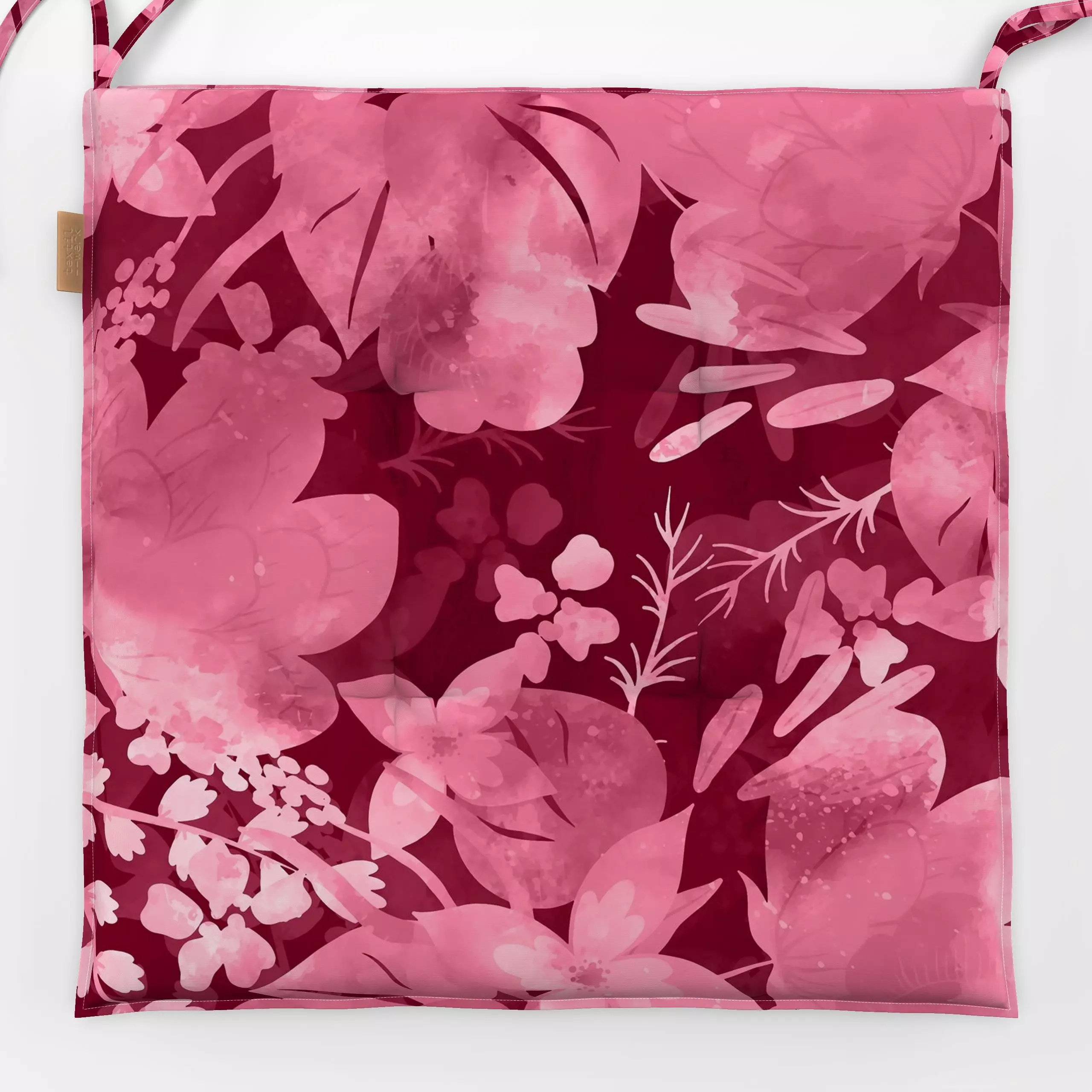 Sitzkissen Viva Magenta Flowers - Blumen & Florales, Pflanzen & Botanik - von „Andrea Haase"; Aquarell, Natur, rosa, floral,...