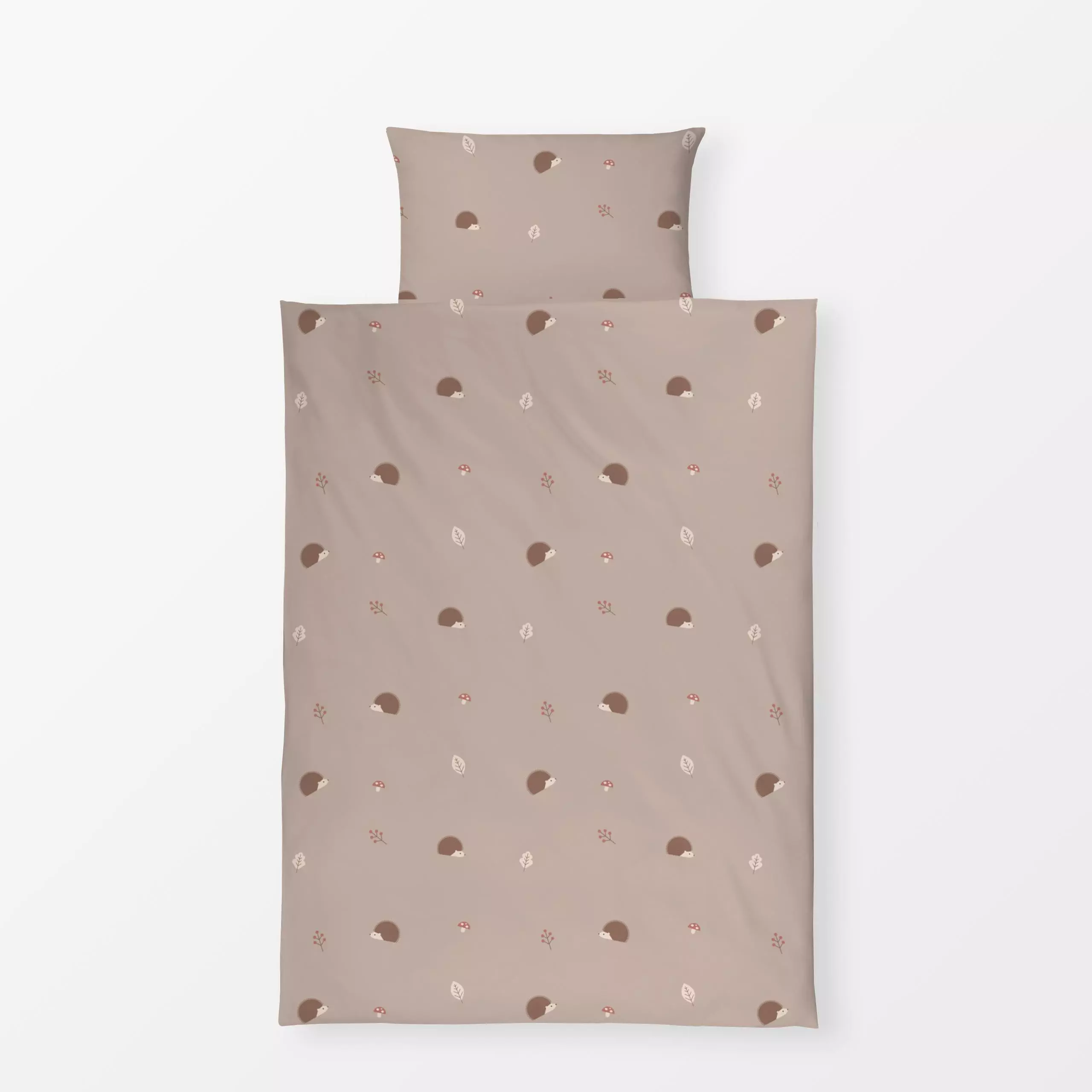 Bettwäsche Igel Herbst - Herbst, Kinderzimmer & Motive für Kinder - von „Carolin Vonhoff"; Muster, Kinder, Blätter, Igel, Ti...