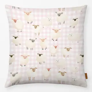 Kissen Kleine Frühlingsschafe rosa