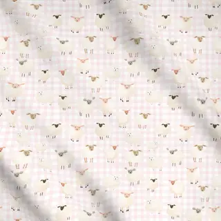 Meterware Kleine Frühlingsschafe rosa