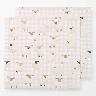 Servietten Kleine Frühlingsschafe rosa