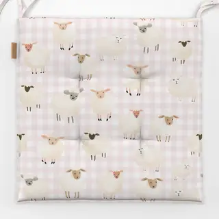 Sitzkissen Kleine Frühlingsschafe rosa