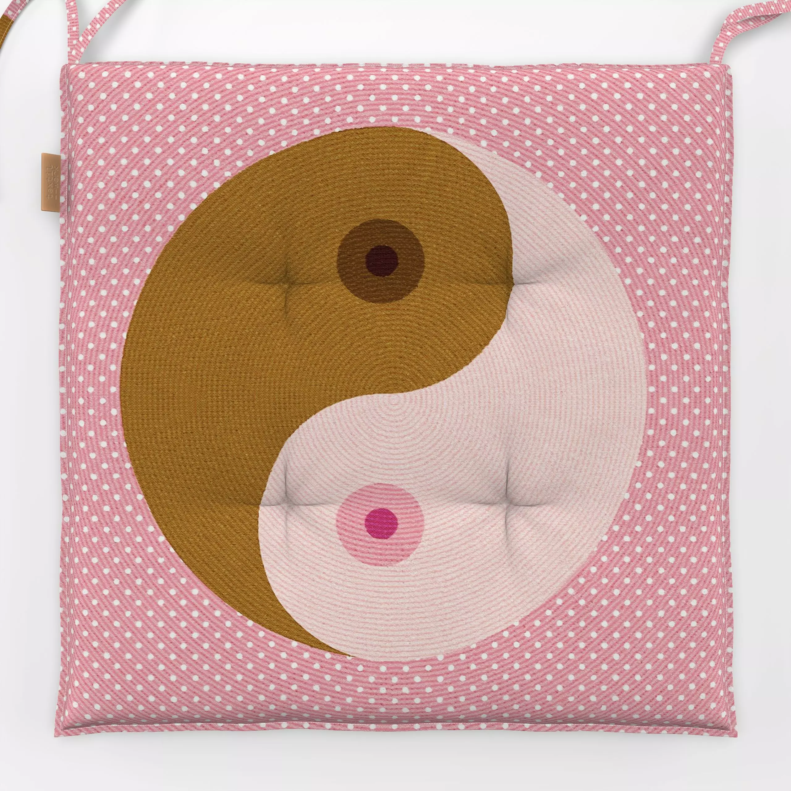 Sitzkissen Boobie Balance - Symbole & Muster - von „Jonas Loose"; formen, Lustig, Humor, rund, boobs, YinYang, feminismus