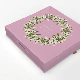 Bodenkissen Kranz Typo Rosa
