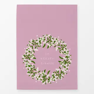Geschirrtücher Kranz Typo Rosa