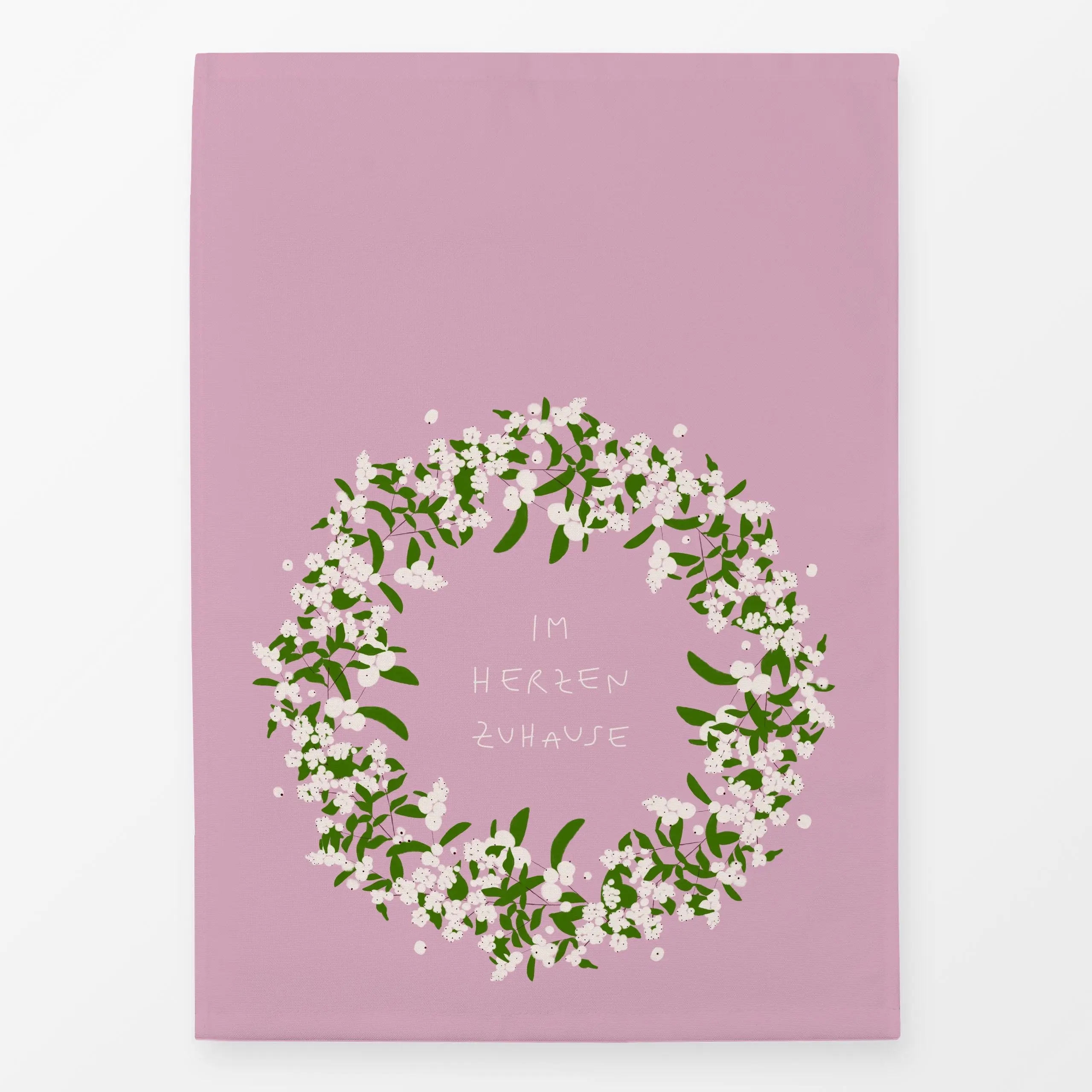 Geschirrtücher Kranz Typo Rosa - Blumen & Florales, Herbst, Sprüche & Schriftzüge - von „Sophie Augustin Illustration"; Beer...