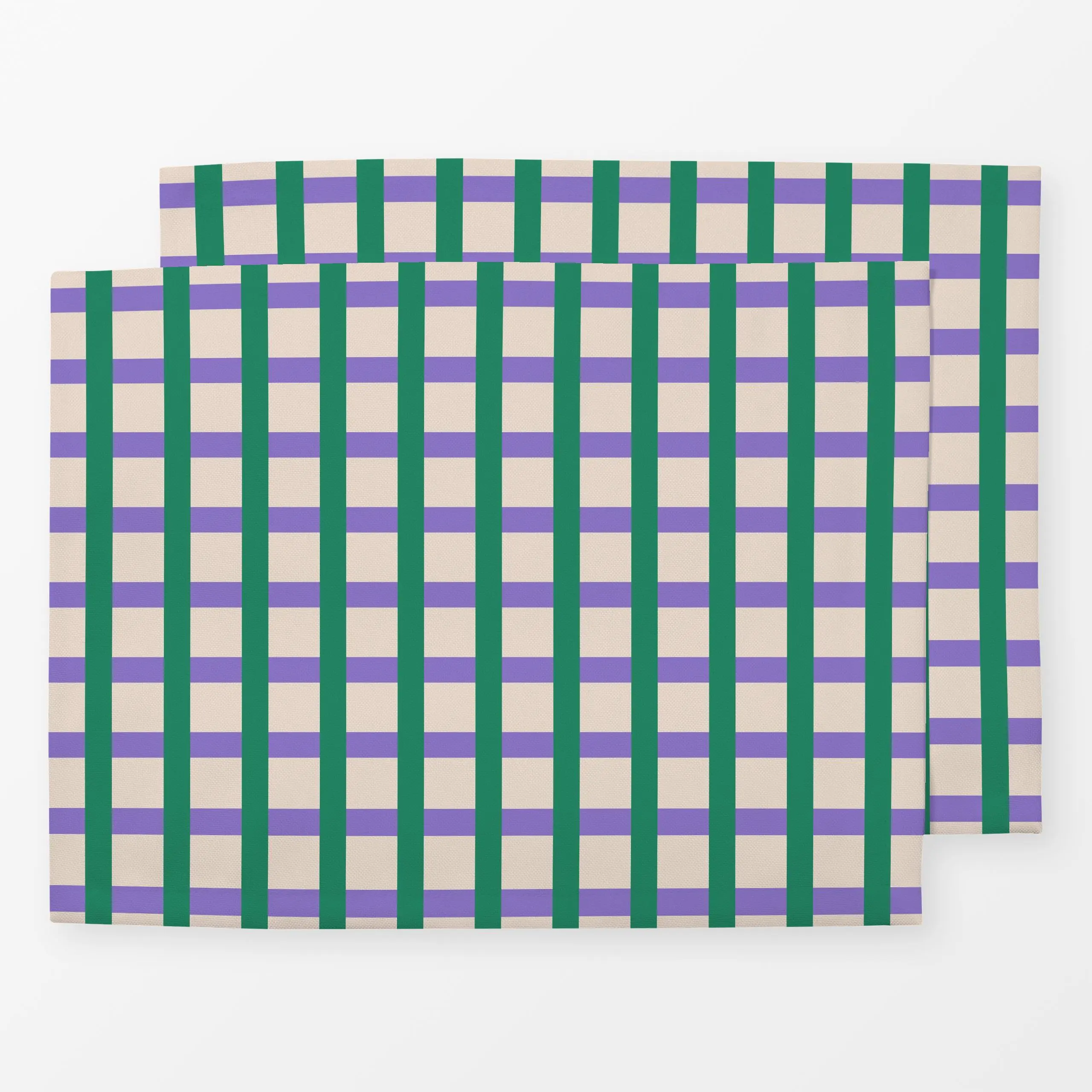 Tischset Spring Stripes Violet Green, gemustert, Frühling, von Jana Driver