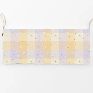 Bankauflage Kariert mit Blumen Pastel