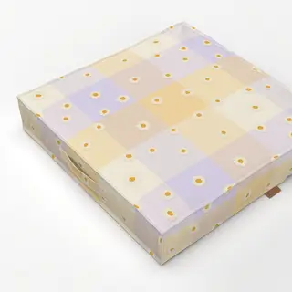 Bodenkissen Kariert mit Blumen Pastel