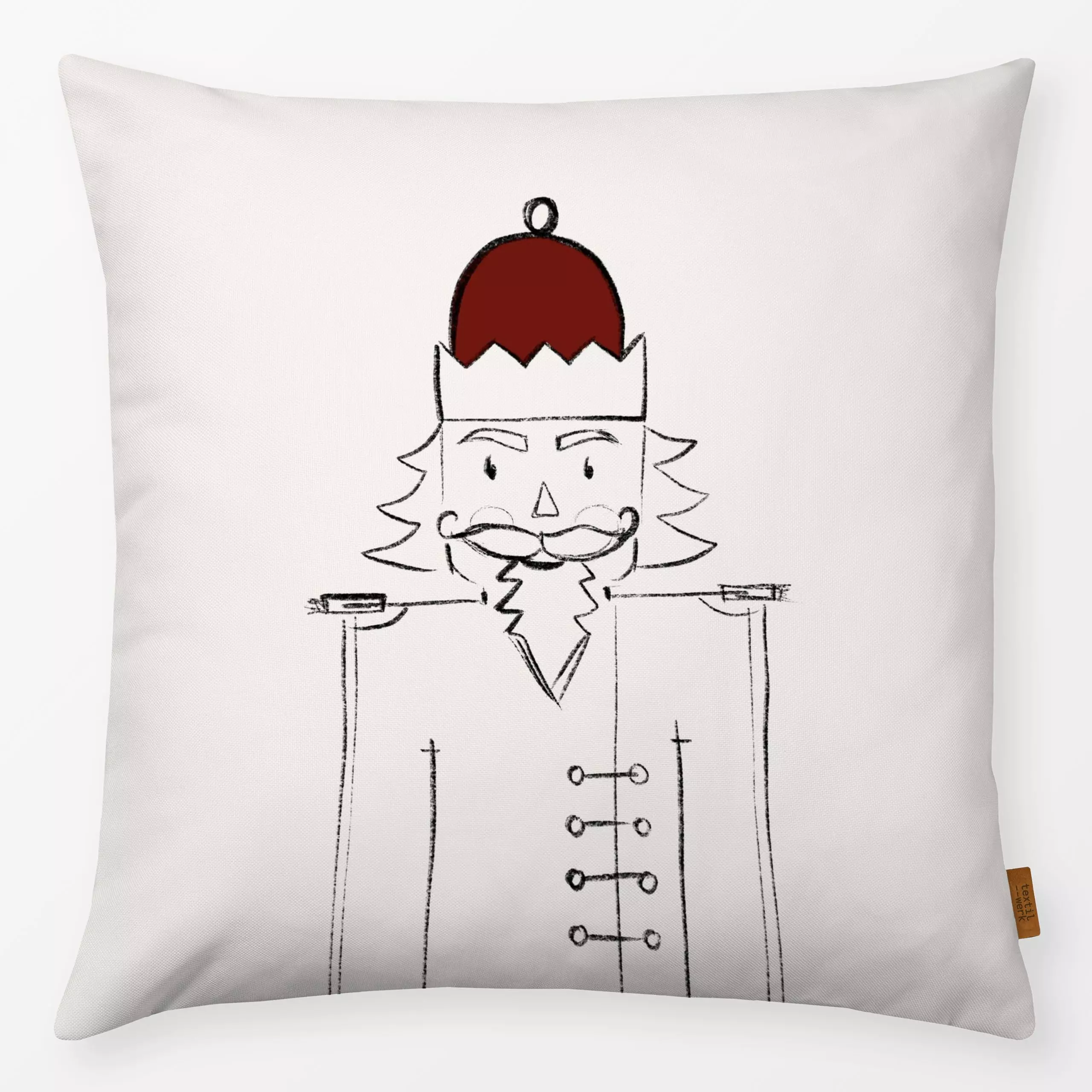 Kissen Nussknacker schwarz rot - Weihnachten, Anlässe - von „Kruth Design"; Nussknacker, Weihnachten, weihnachtlich, Weihnac...