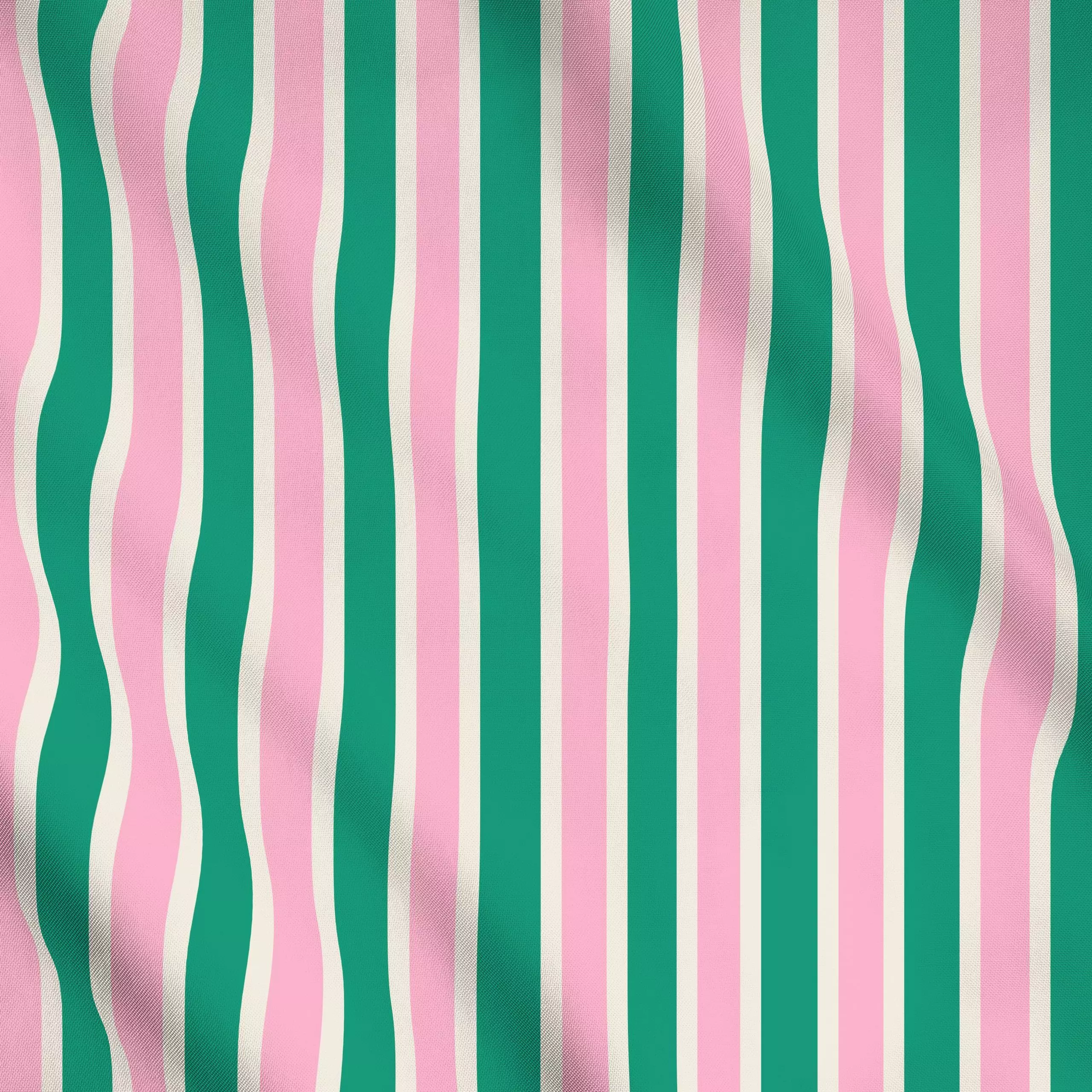 Meterware Stripes Green Pink Beige - Sommer, Symbole & Muster - von „textilwerk"; Illustration, Sommer, trend, rot, bunt, ge...