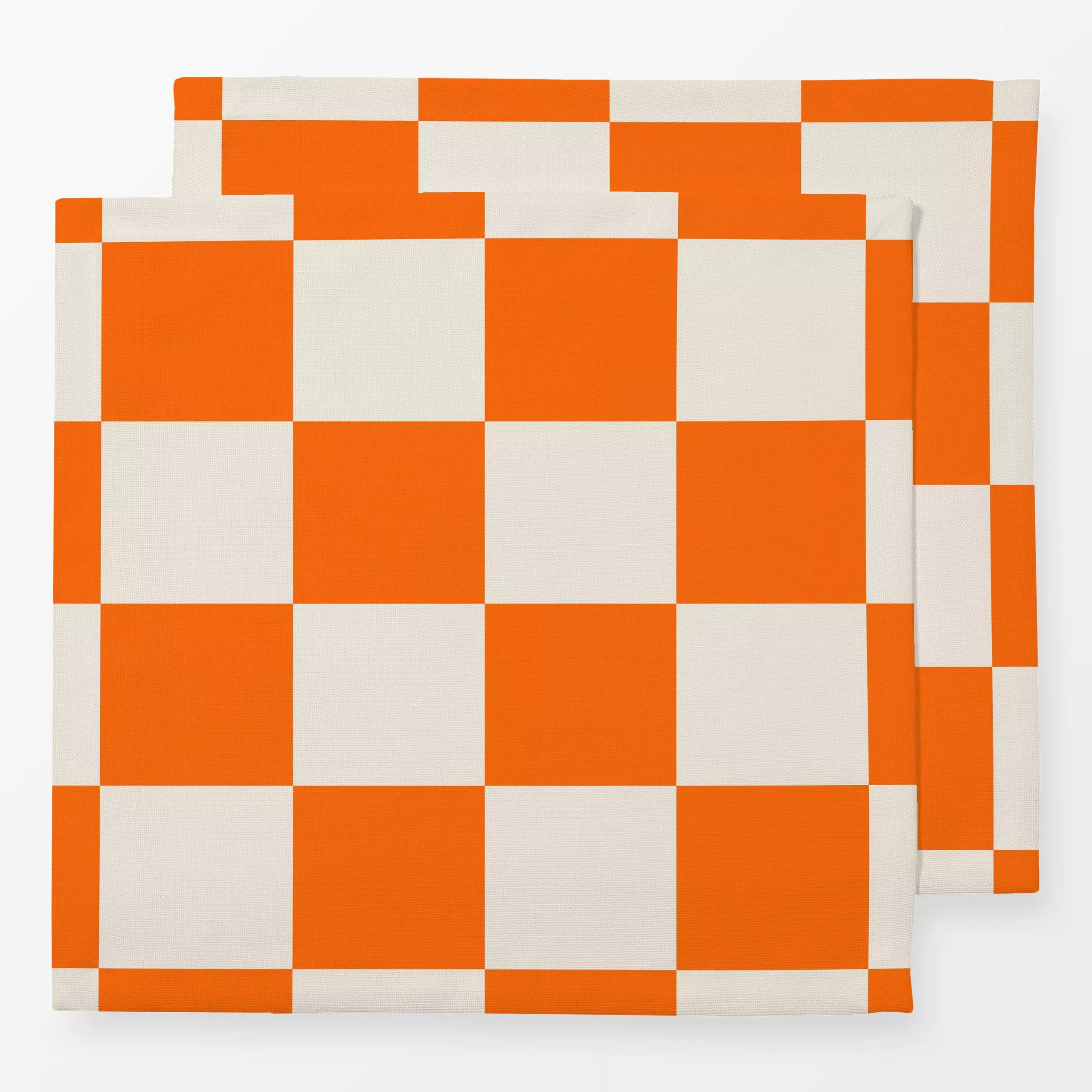 Servietten Checks Orange Beige - Sommer, Symbole & Muster - von „textilwerk"; Illustration, Sonne, Sommer, trend, bunt, gelb...