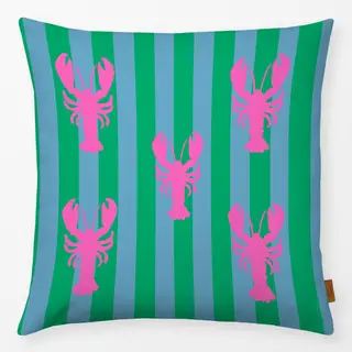 Kissen Hummer Streifen Pink Grün Blau