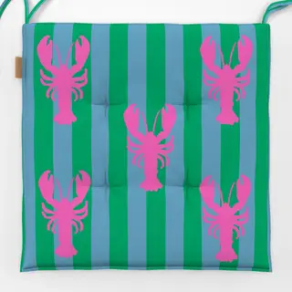 Sitzkissen Hummer Streifen Pink Grün Blau