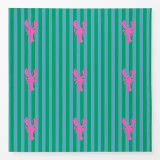 Tischdecke Hummer Streifen Pink Grün Blau