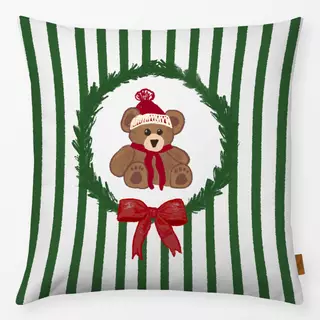 Kissen Teddy Schleife gestreift