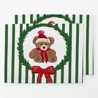 Tischset Teddy Schleife gestreift