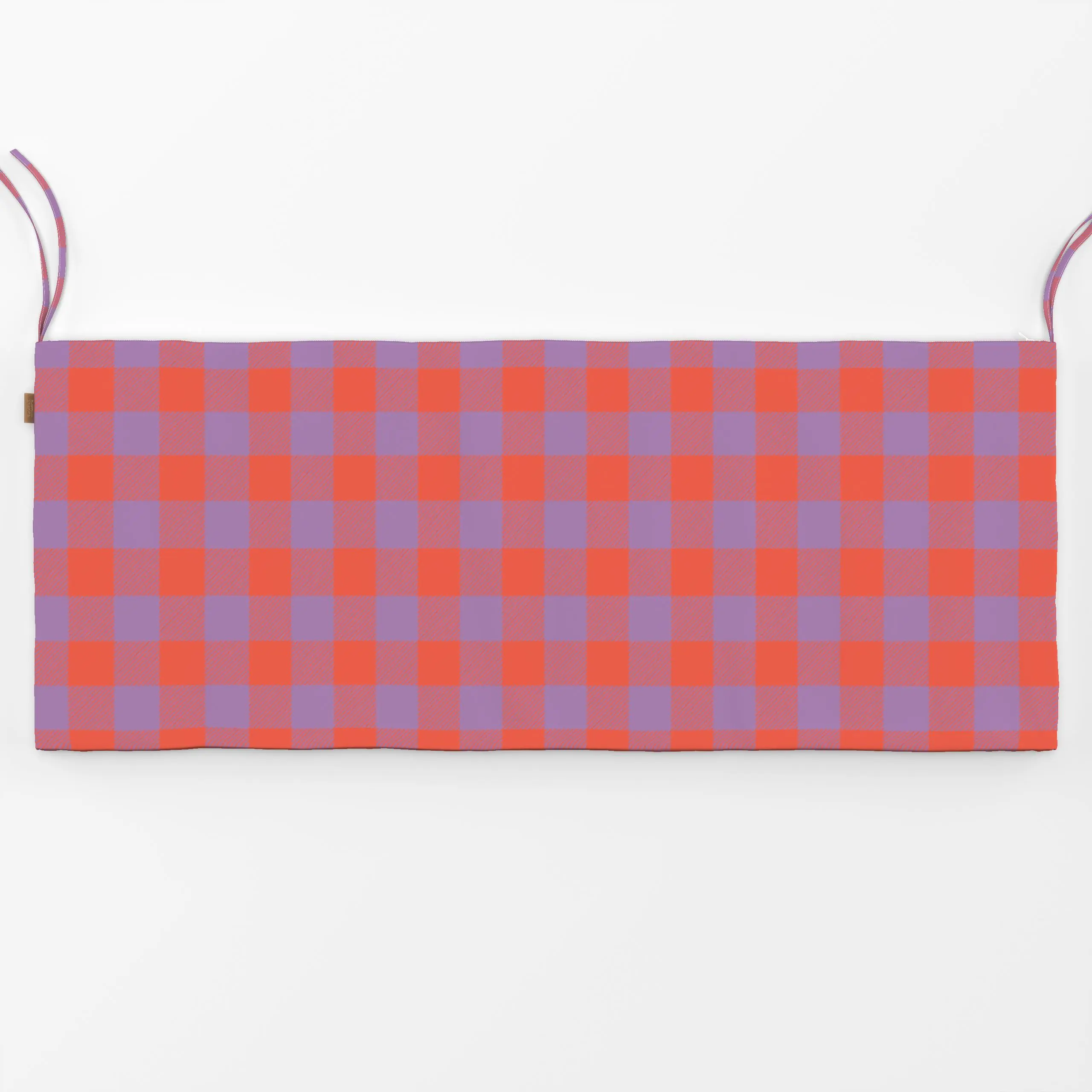 Bankauflage Modern Gingham Lila Orange - Symbole & Muster - von „Studio ROSAGRAU"; Orange, Karo, Herbstdeko, outdoor, lila, ...