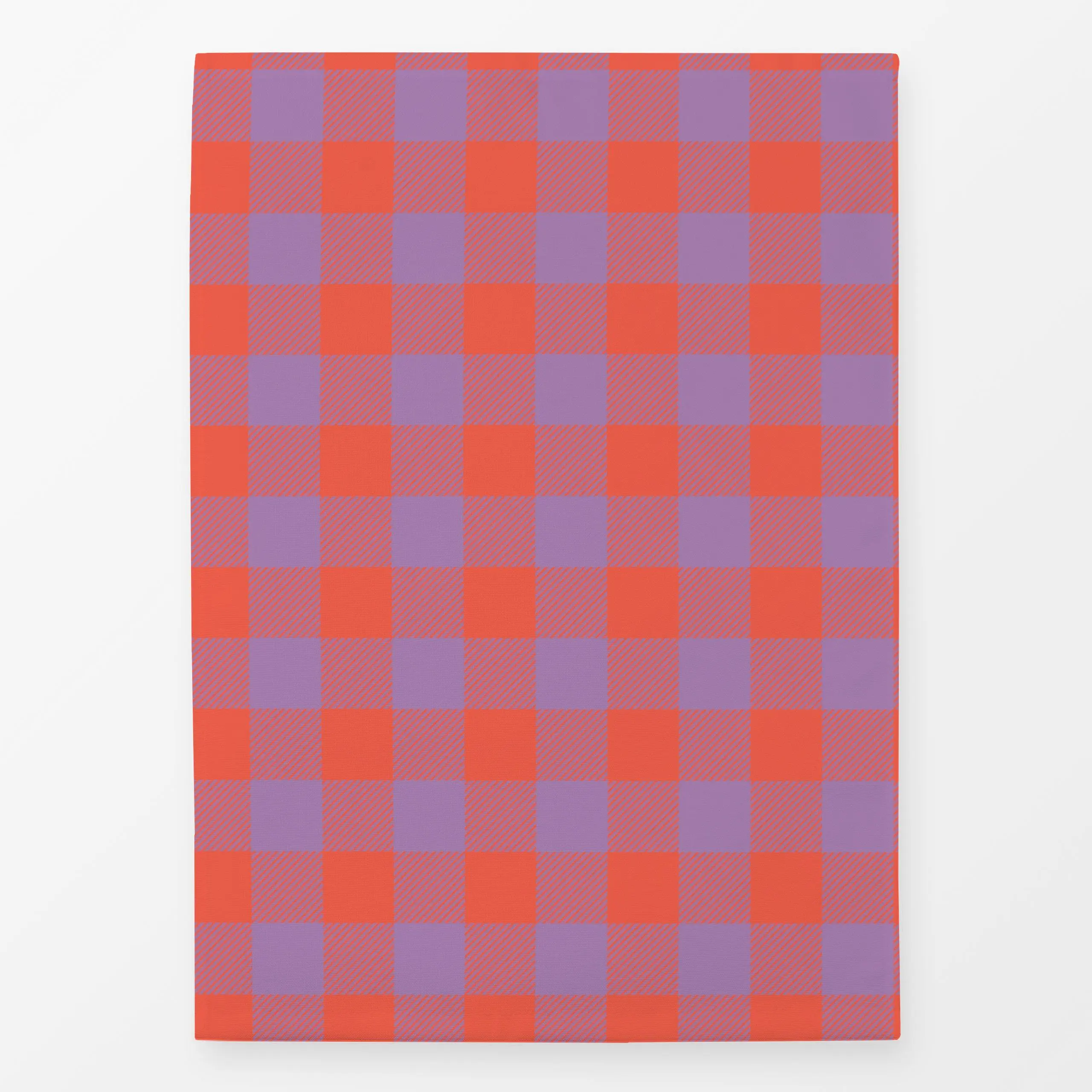 Geschirrtücher Modern Gingham Lila Orange - Symbole & Muster - von „Studio ROSAGRAU"; Orange, Karo, Herbstdeko, outdoor, lil...