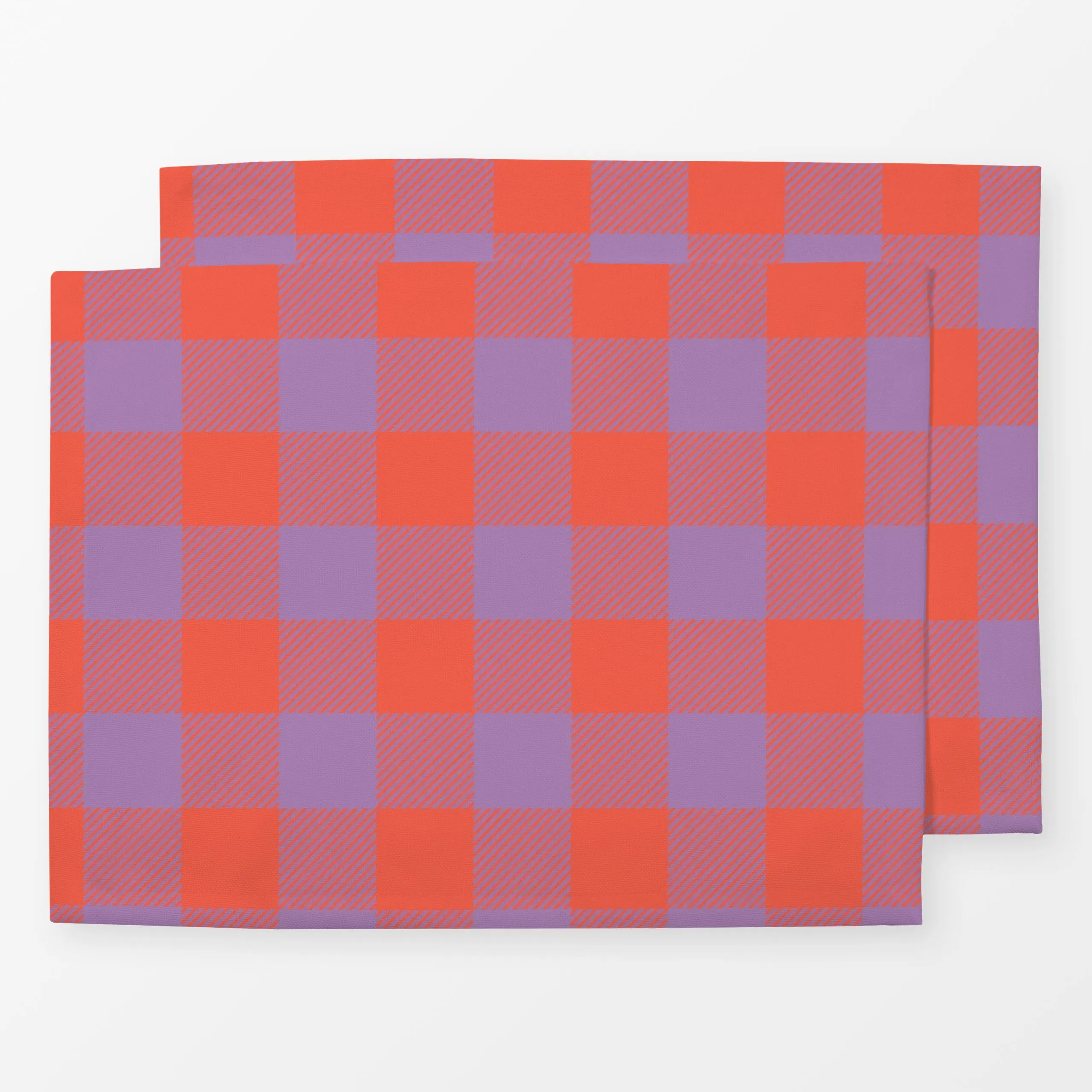 Tischset Modern Gingham Lila Orange - Symbole & Muster - von „Studio ROSAGRAU"; Orange, Karo, Herbstdeko, outdoor, lila, kar...