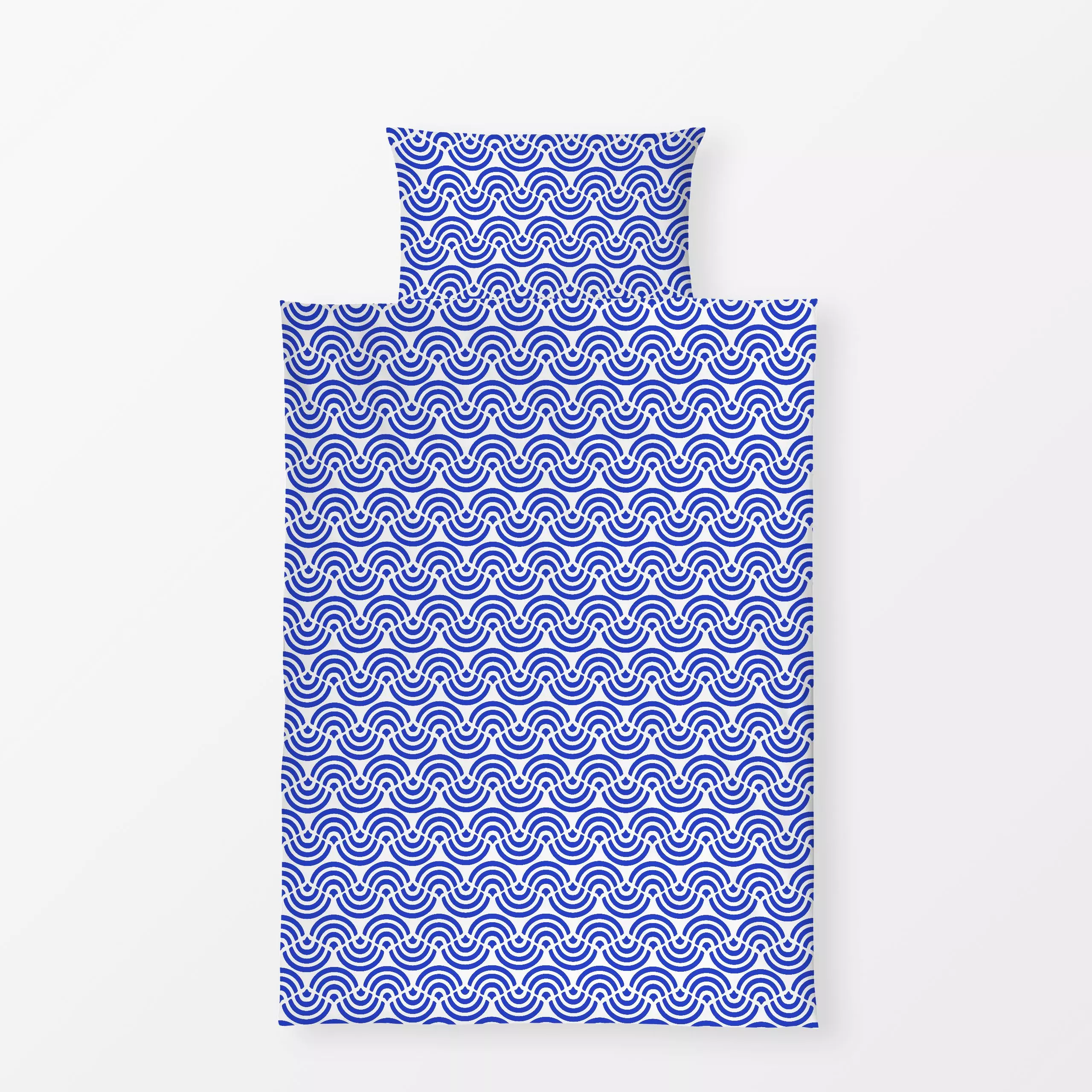 Bettwäsche Kyma ble - Symbole & Muster - von „Karen Menzenbach"; Muster, Linien, abstrakt, Garten, Sommer, blau, wellen, Boh...