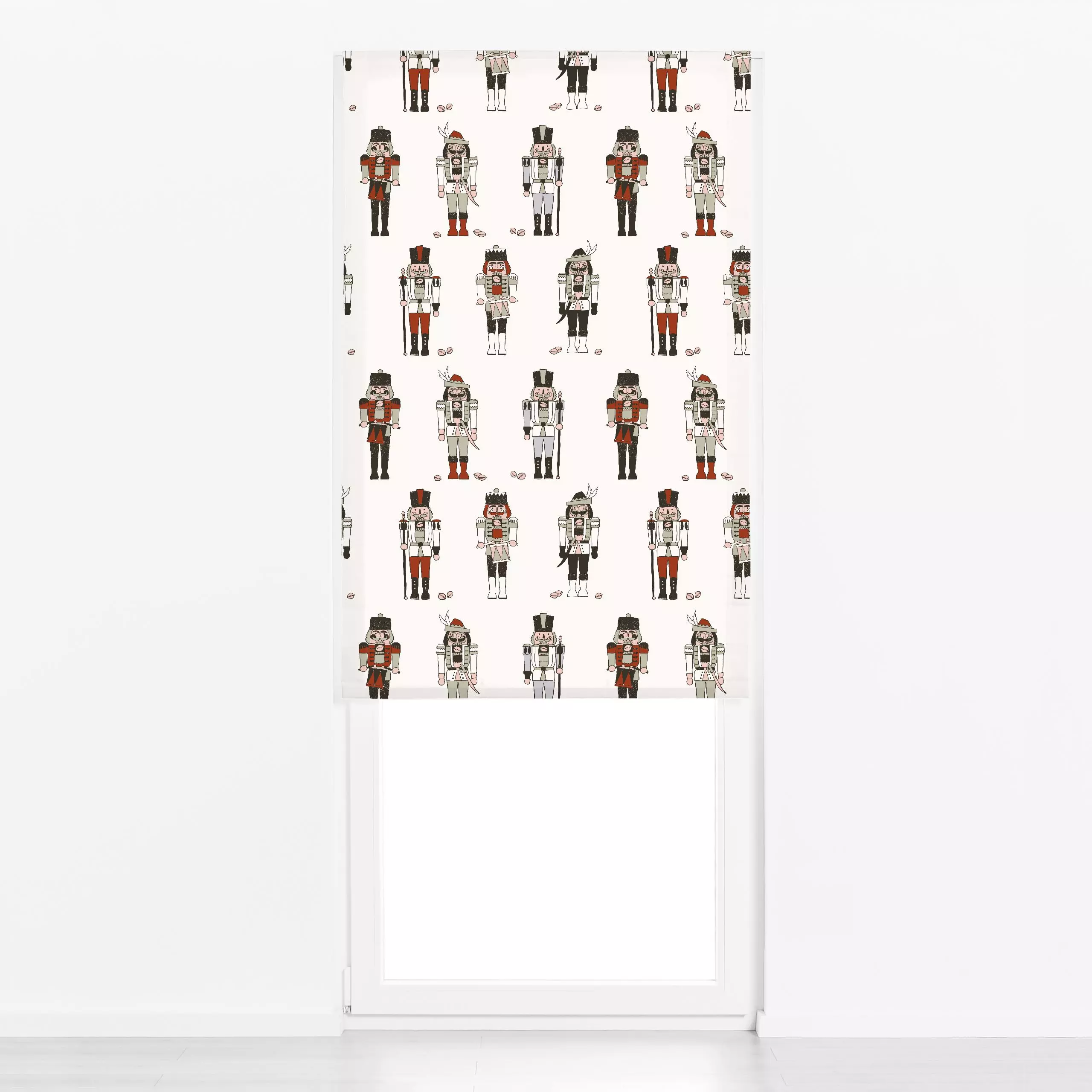 Raffrollo Nussknacker bunt Allover - Weihnachten, Retro & Vintage - von „moDeern Design Studio"; Nussknacker, Weihnachten, w...