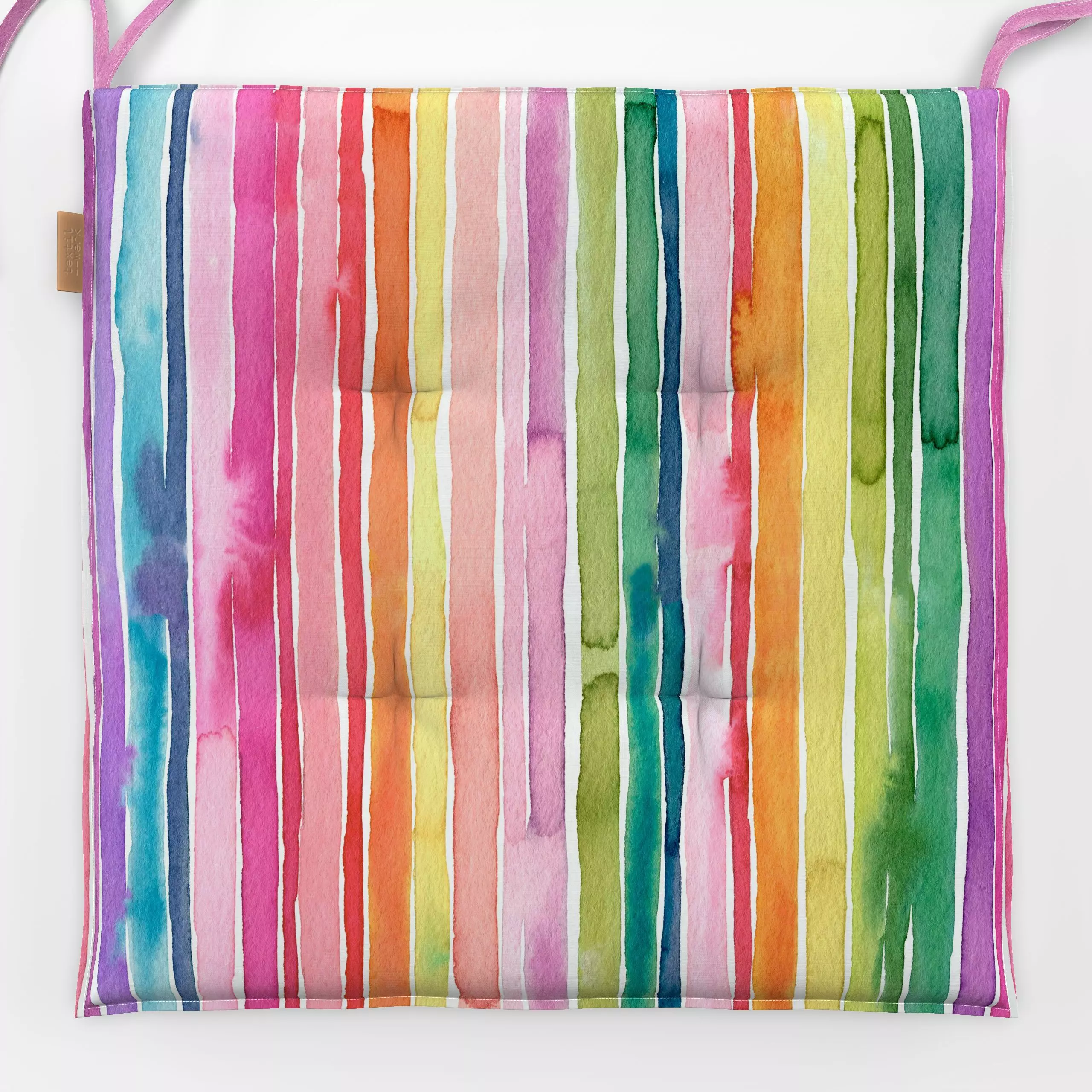 Sitzkissen Colorful Stripes Vertical - Kinderzimmer & Motive für Kinder, Liebe, Romantik & Pride, Symbole & Muster - von „Ni...