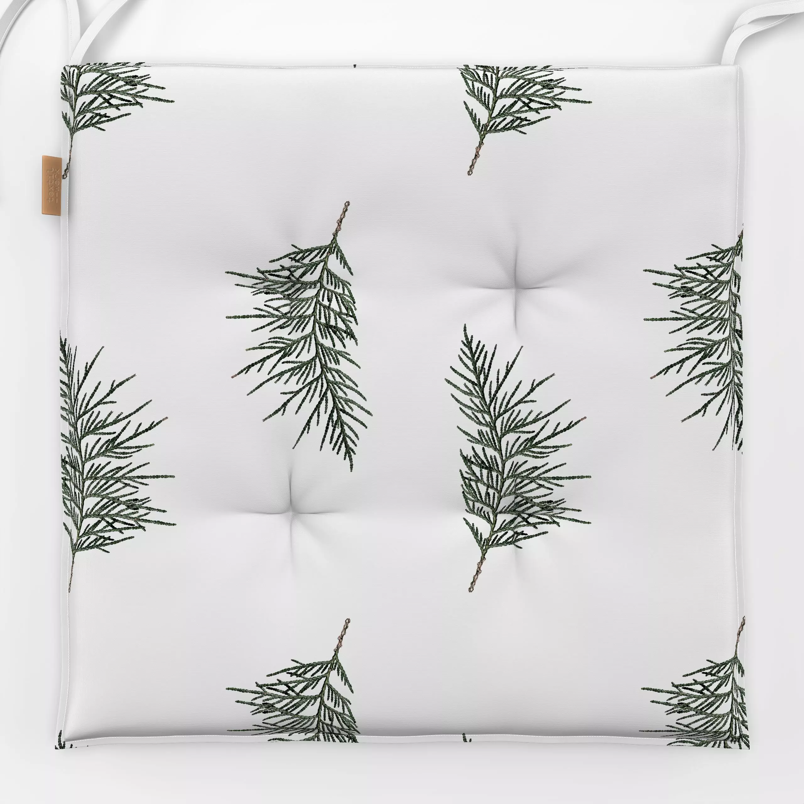 Sitzkissen Winter Branches 16 - Weihnachten, Pflanzen & Botanik - von „Mareike Böhmer"; Zweig, minimal, Bäume, Tannenbaum, M...