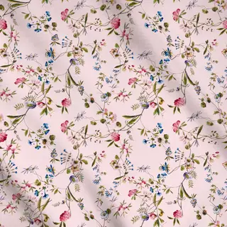 Meterware Rococo Blumen Garten Pink