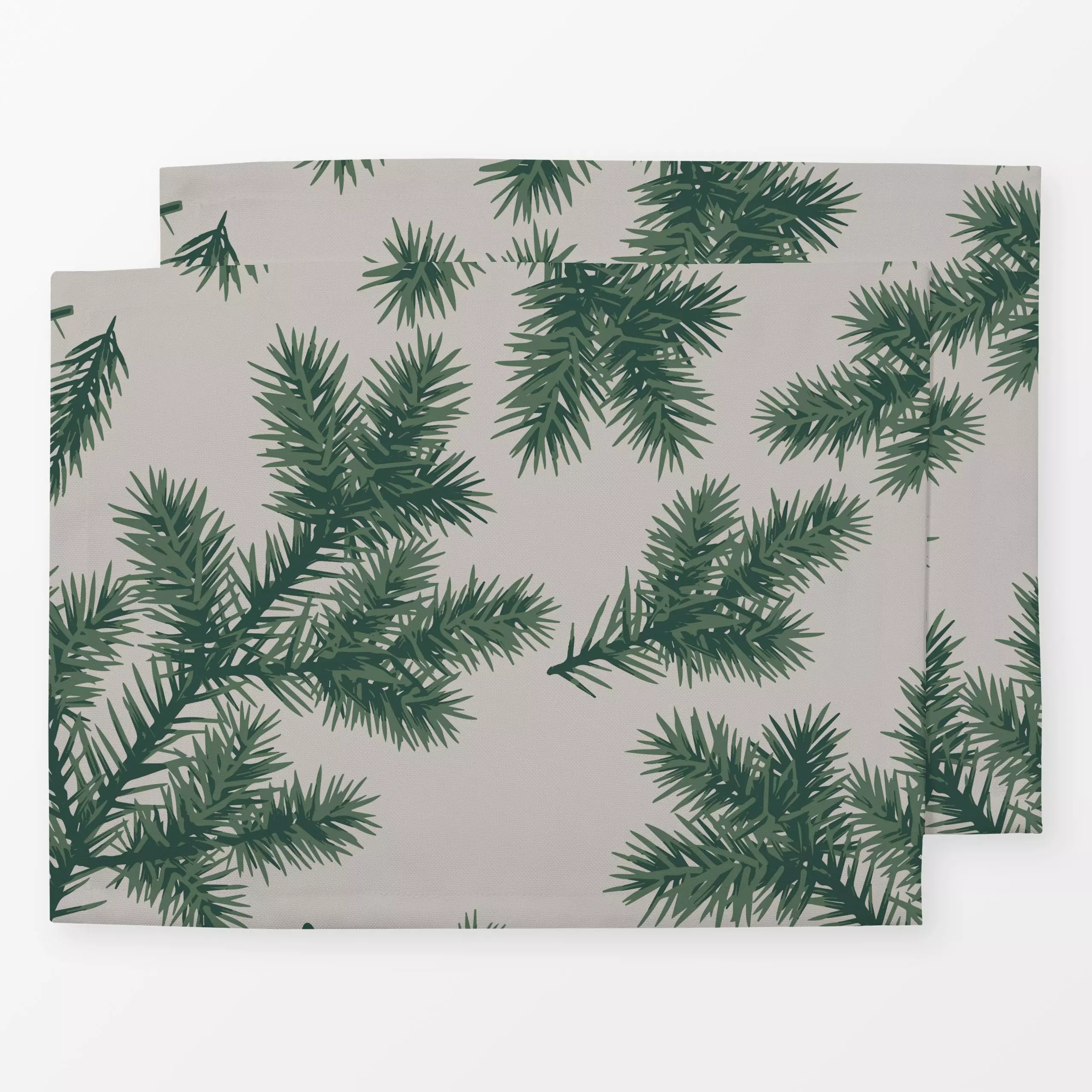 Tischset Tannenzweige beige - Weihnachten, Pflanzen & Botanik - von „Studio Kesse"; Tanne, Zweige, Tannenbaum, Weihnachtsbau...