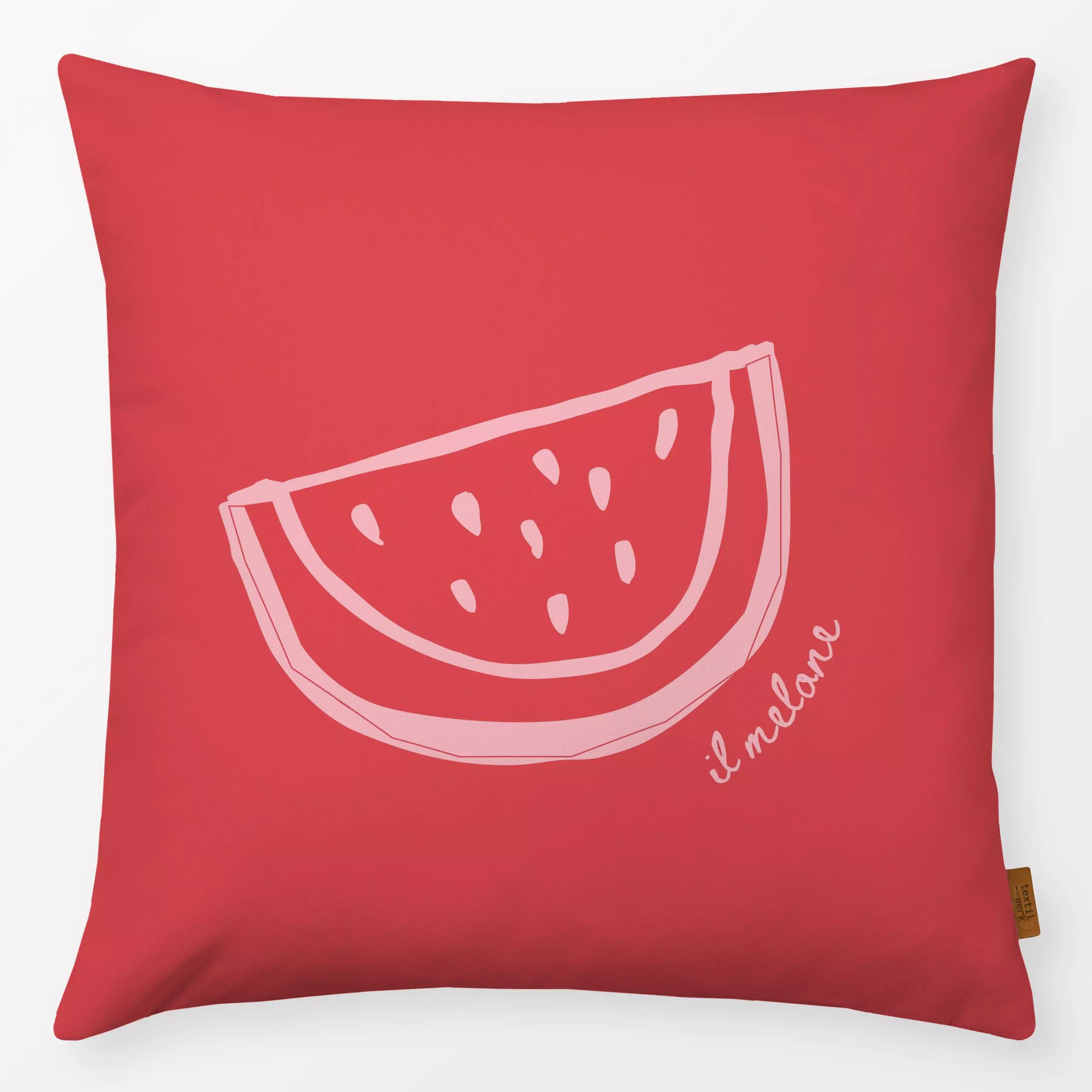 Kissen Melone Red - Sommer, Küche, Essen & Trinken, Früchte - von „textilwerk"; Frucht, Obst, Melone, Sommer, summer, Pickni...