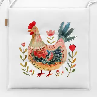 Sitzkissen Kunterbunter Hahn