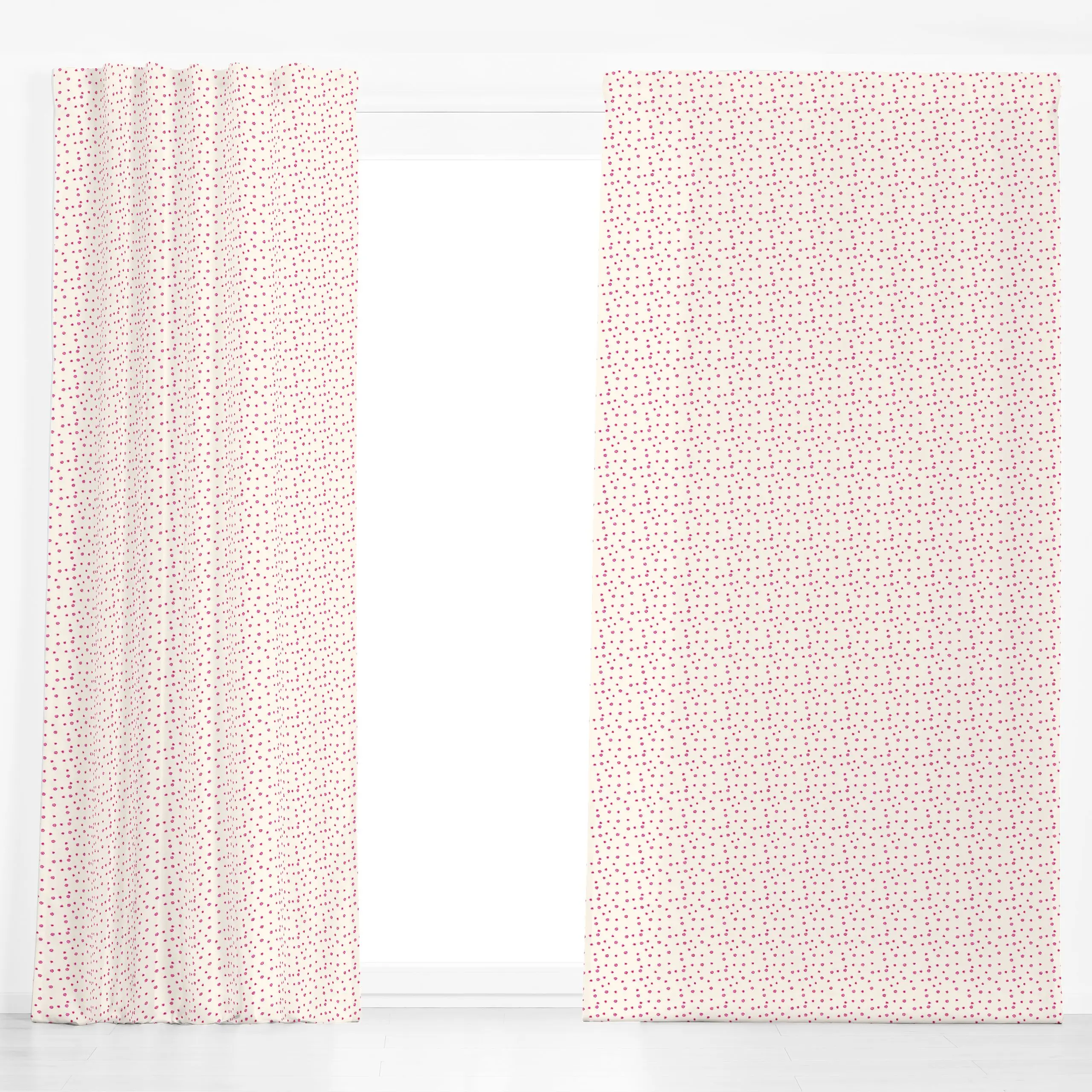 Dekovorhang Punkte Pink Rot - Frühling, Symbole & Muster - von „Patries Elisabeth"; gepunktet, flecken, Farbflecken, Punktmu...