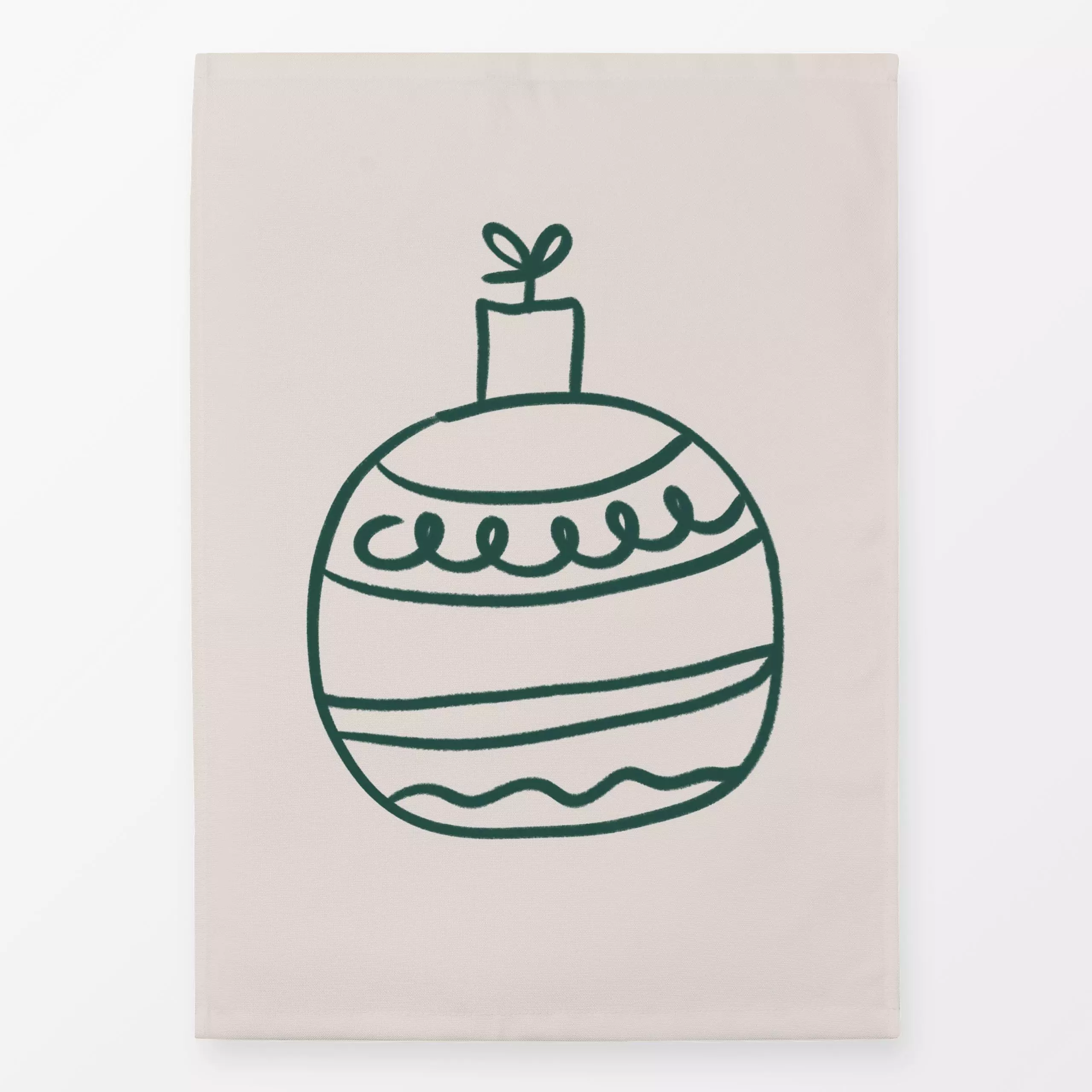 Geschirrtücher Tannenbaumkugel Dunkelgrün - Weihnachten, Anlässe - von „textilwerk"; Illustration, skandinavisch, Weihnachte...