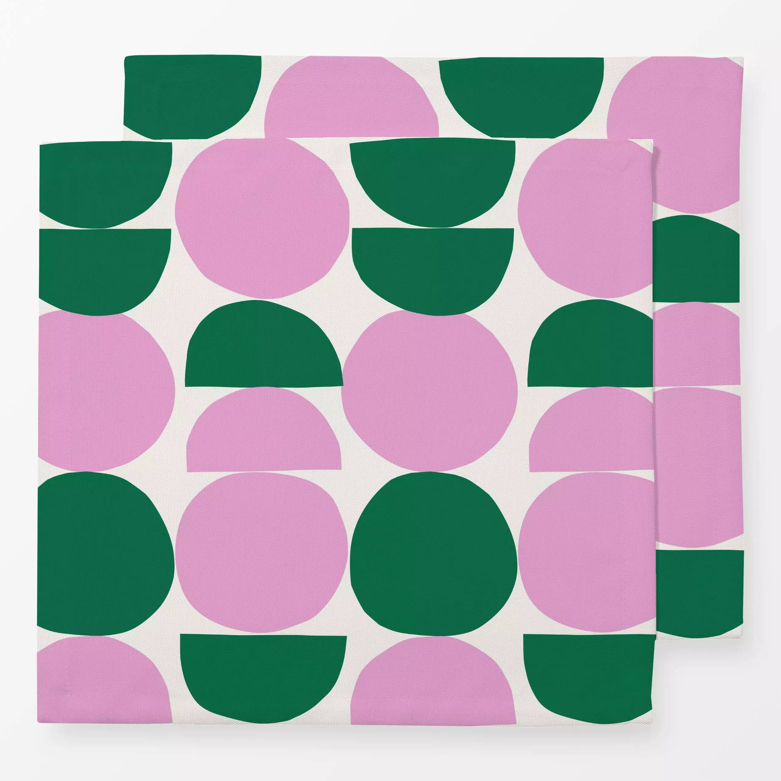 Servietten Green & Pink Circle Shapes - Symbole & Muster - von „Lisa Jasmin Bauer"; Kreise, formen, Shapes, farbenfroh, tren...