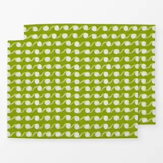 Tischset Punkte Streifen Grün Kreide