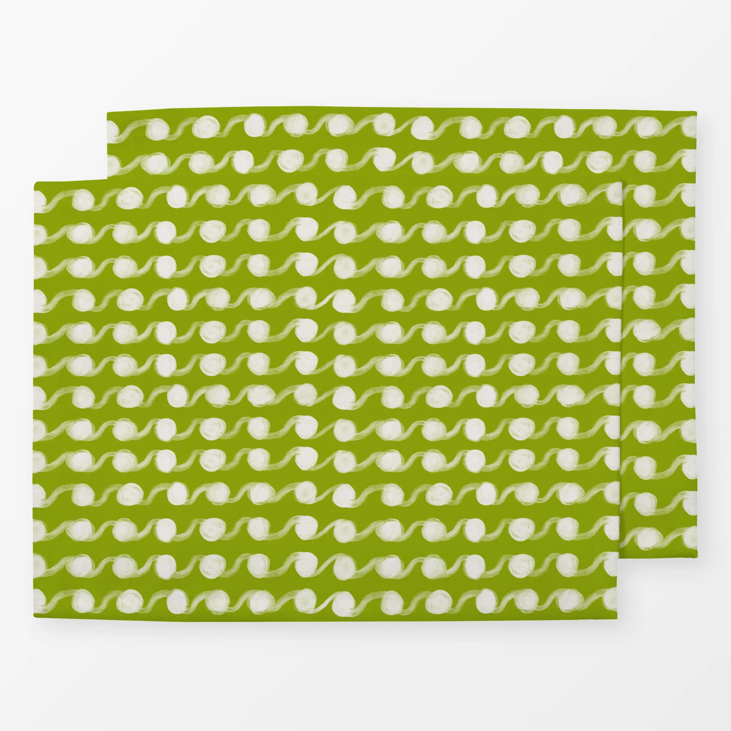 Tischset Punkte Streifen Grün Kreide - Symbole & Muster - von „Sophie Augustin Illustration"; Muster, Punkte, Streifen, Krei...