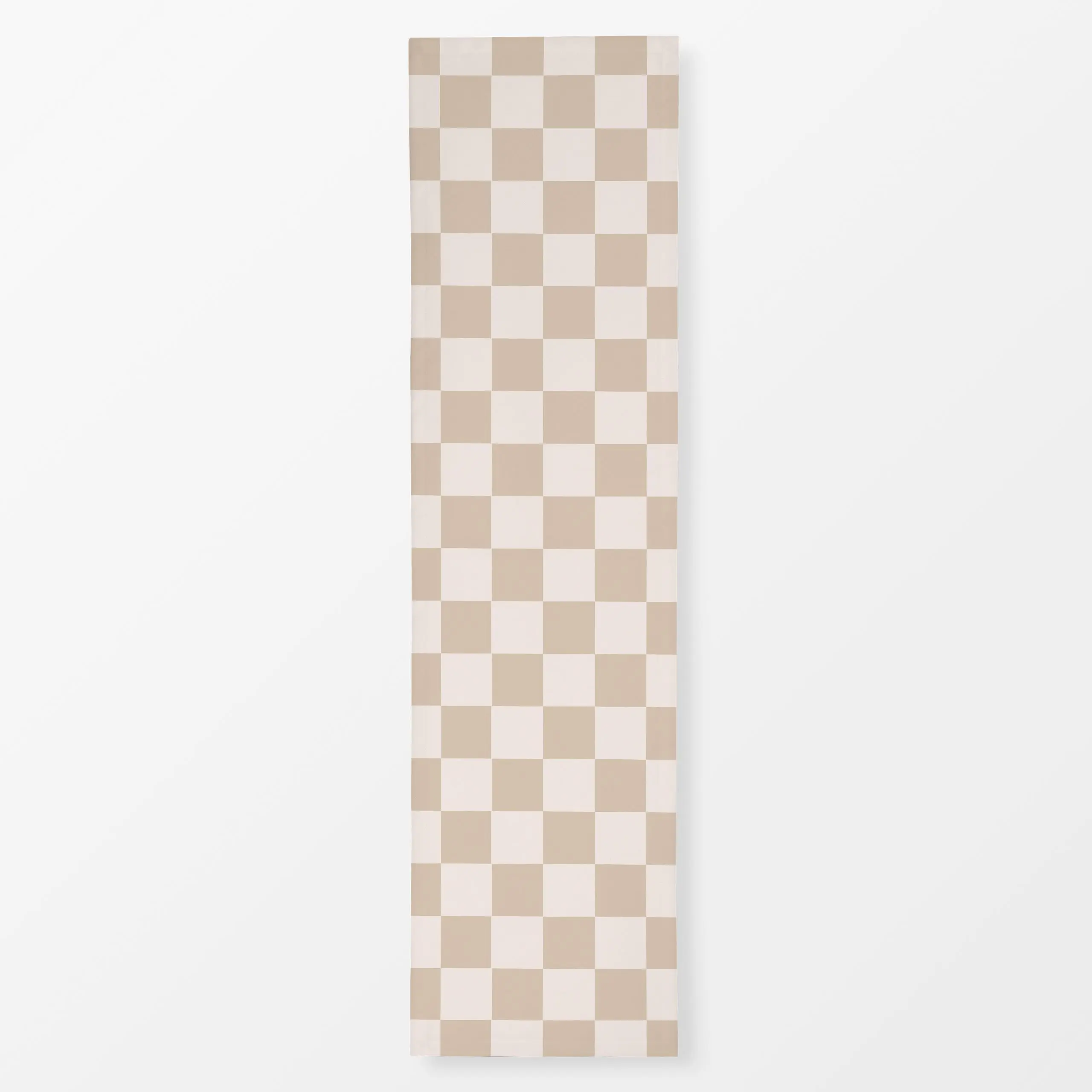 Tischläufer Christmas Checkers Vanilla - Weihnachten, Symbole & Muster - von „Jana Driver"; Weihnachten, beige, Karo, christ...