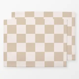 Tischset Christmas Checkers Vanilla
