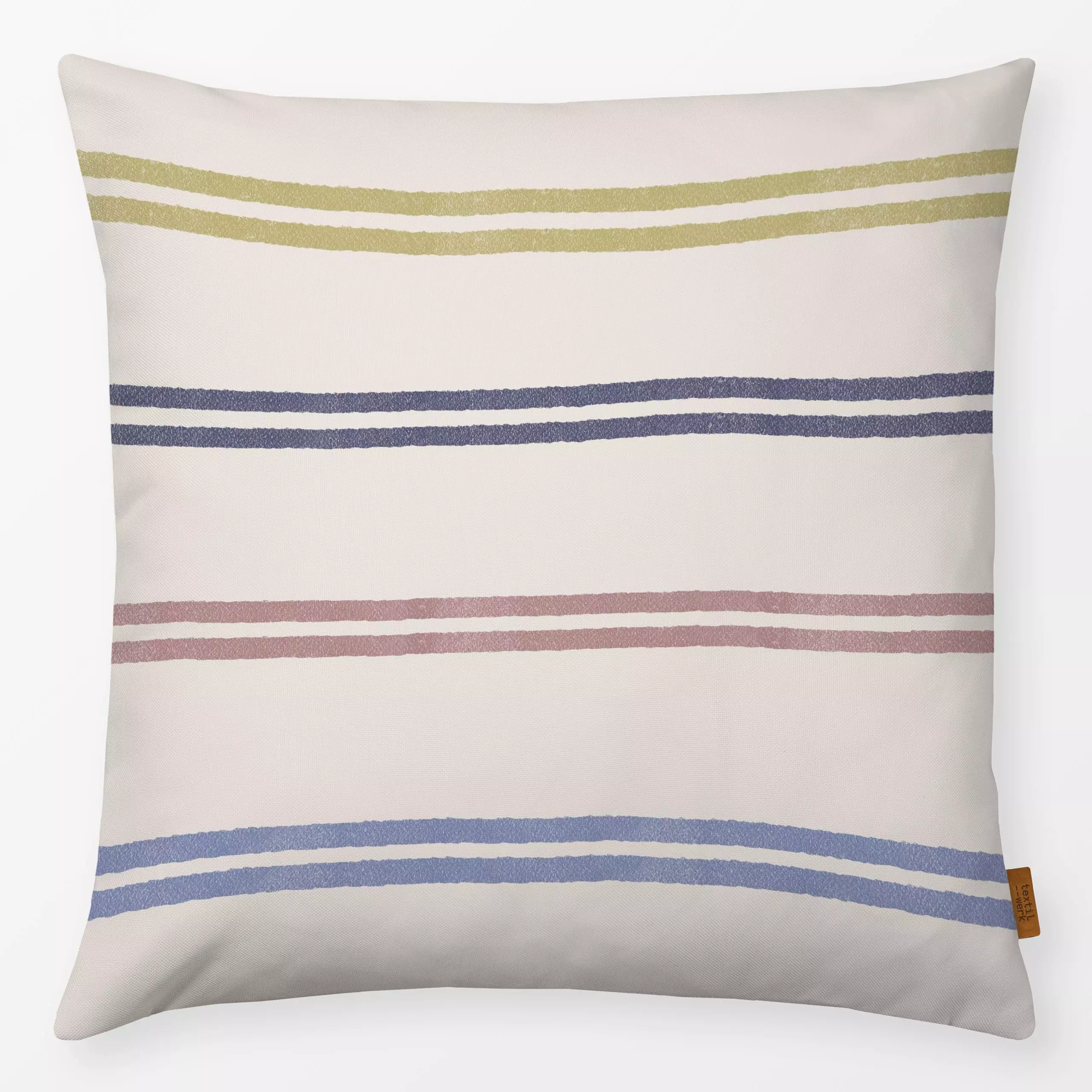 Kissen Stripe Mix - Symbole & Muster - von „Jana Driver"; Streifen, beige, bunt, gestreift, Streifenmuster