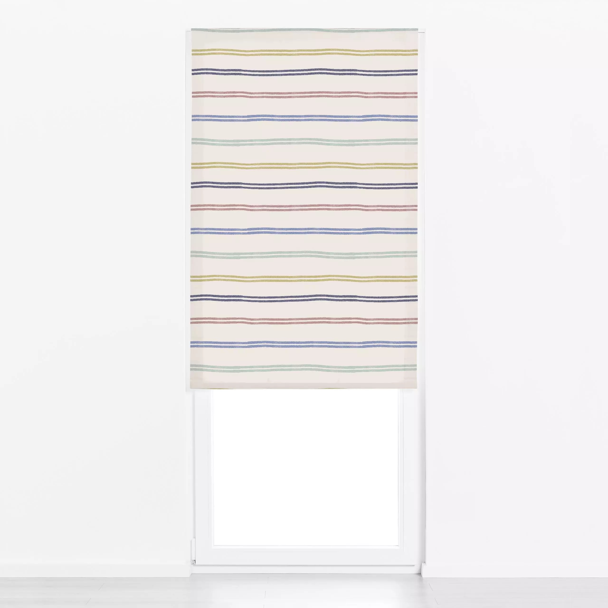 Raffrollo Stripe Mix - Symbole & Muster - von „Jana Driver"; Streifen, beige, bunt, gestreift, Streifenmuster