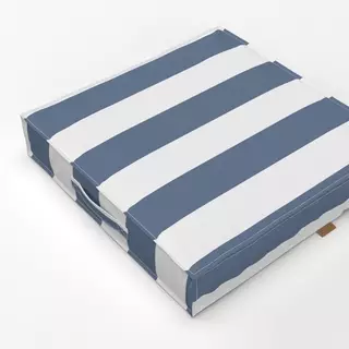 Bodenkissen Streifenmuster Blau Weiß